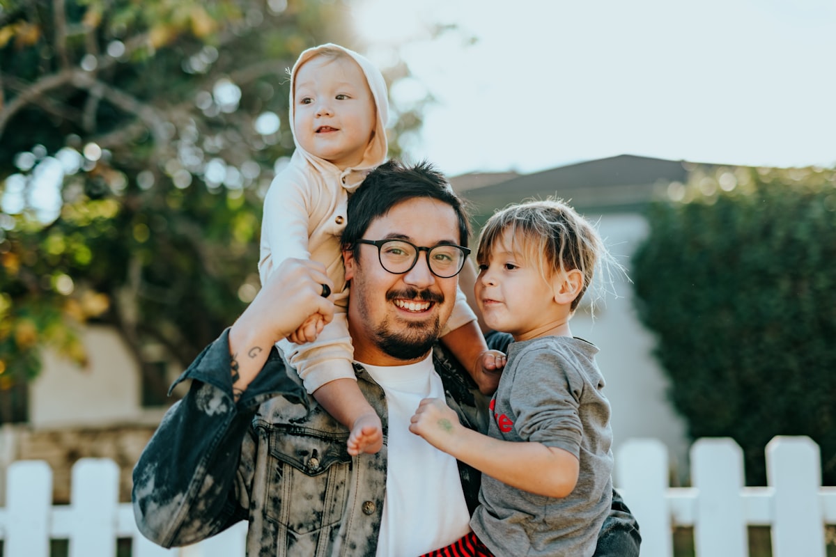 Family outdoors together