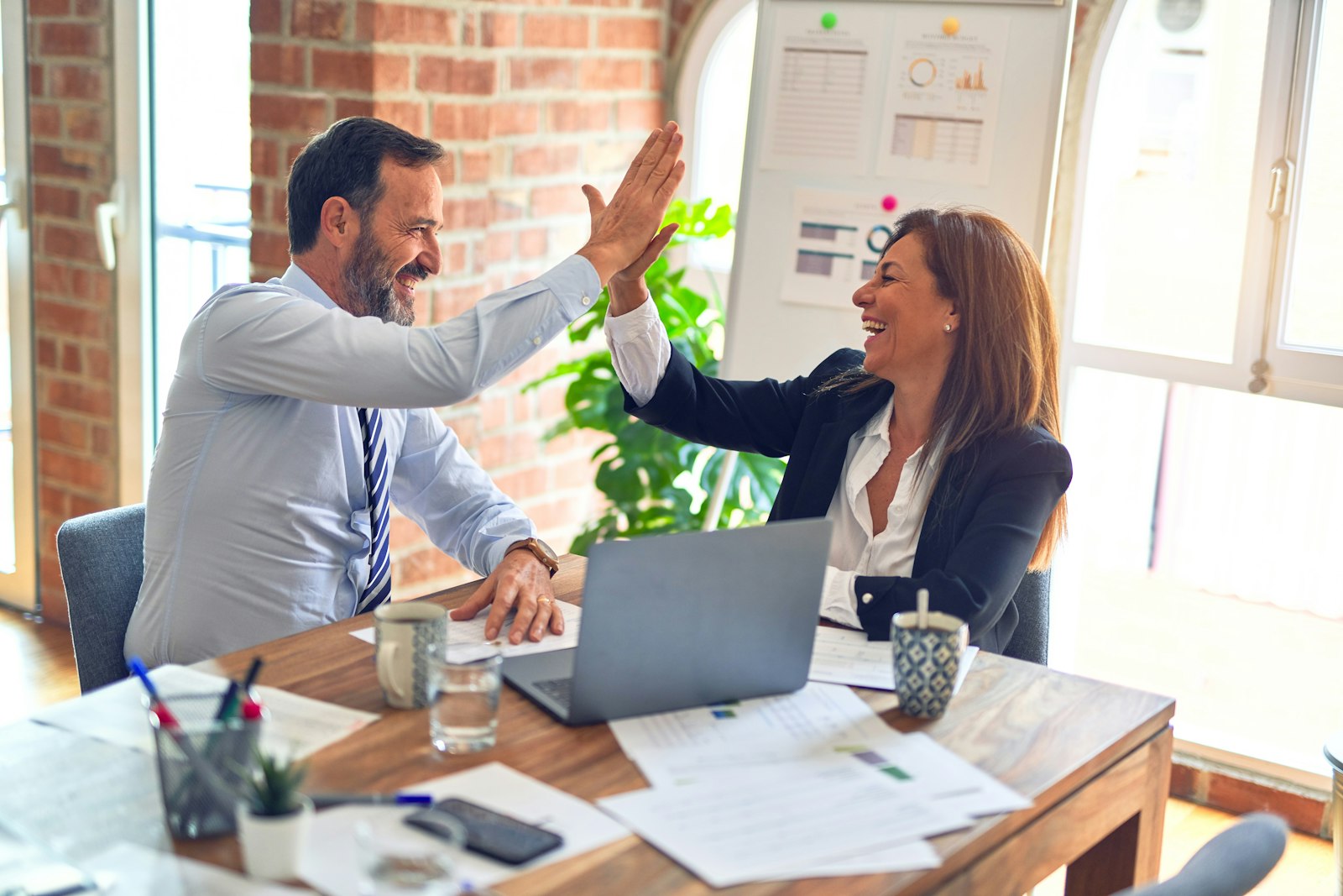 Business team collaborating in an office